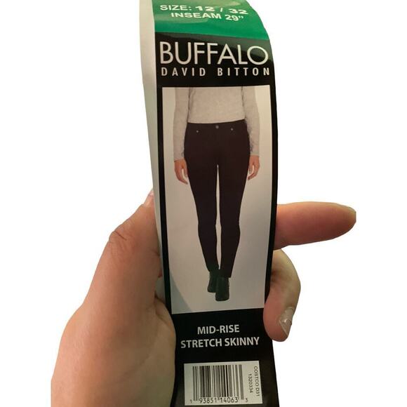 Buffalo David Bitton Vale Stretch Skinny Jeans Women's 12/32 Burgundy Mid-Rise - Picture 6 of 6